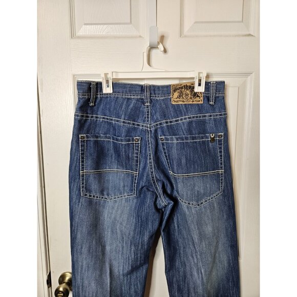 Vintage Y2K South Pole Denim Jeans 36x30 Hip Hop Thick Stitch Mens - Picture 8 of 11